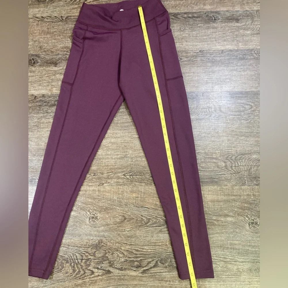 Her Tribe Athletics Women's High-Waisted Leggings Eggplant Size S - Picture 4 of 8